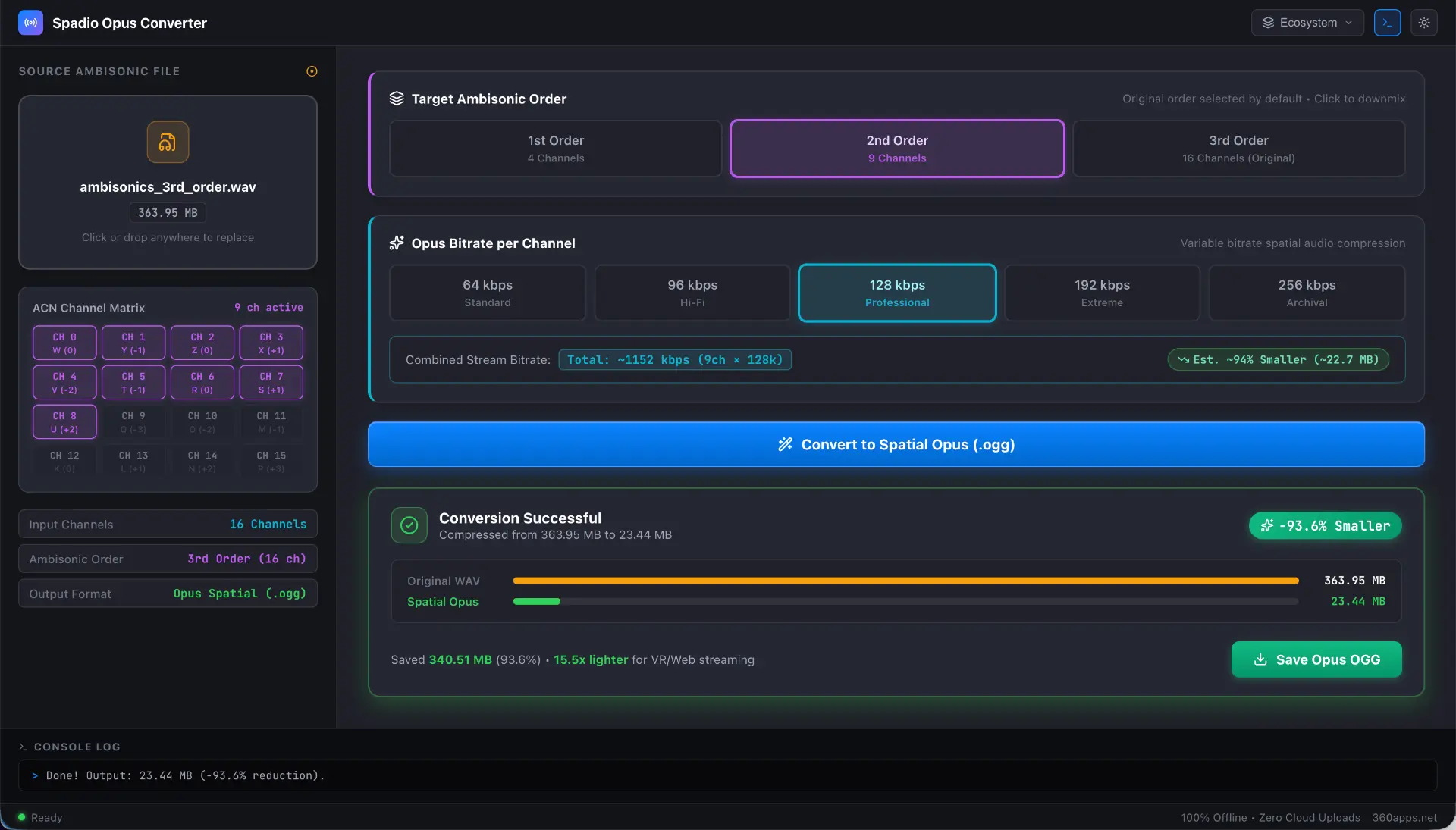 Spadio Ambix Compressor Interface Screenshot