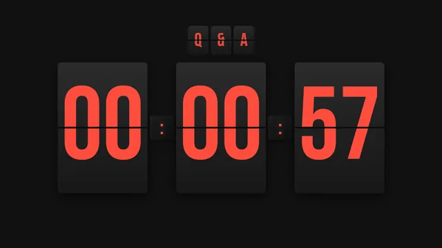 The timer in red under Q&A in the last minute