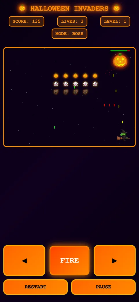 Boss Rush on a phone with touch buttons