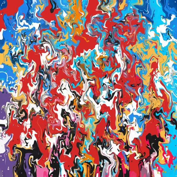 Red, orange and yellow paint flowing like fire