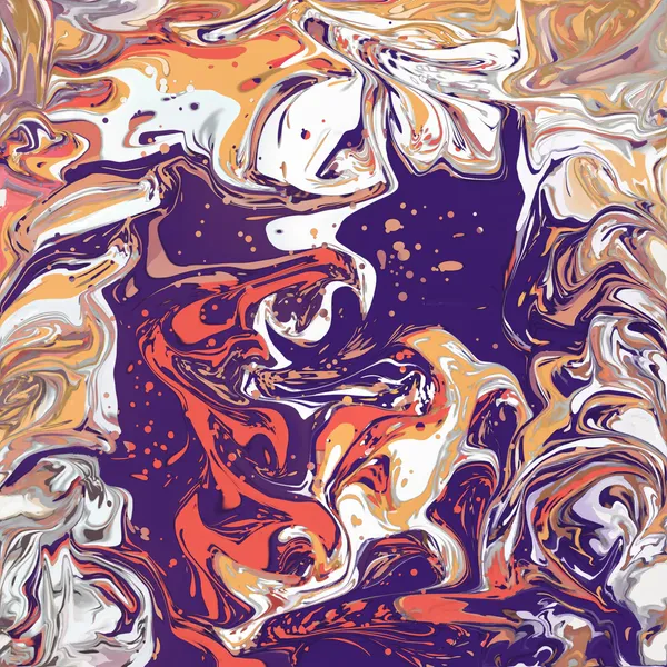 A marbled acrylic pour in deep blue, white and gold made in Liquid Art Studio