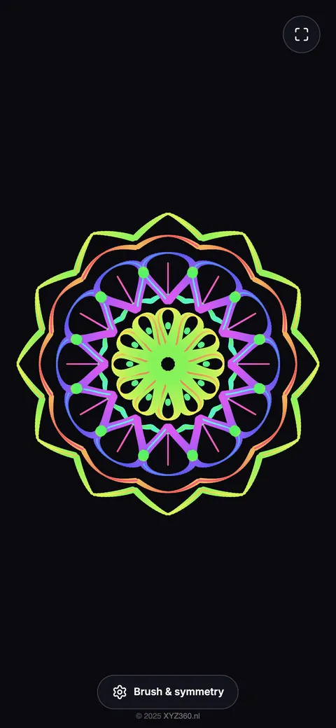 A rainbow mandala on a phone