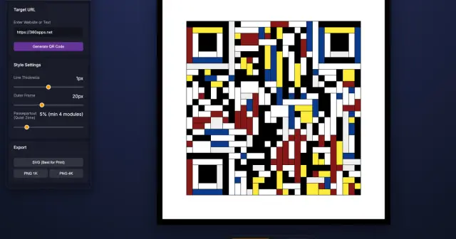 Mondrian QR Code Generator