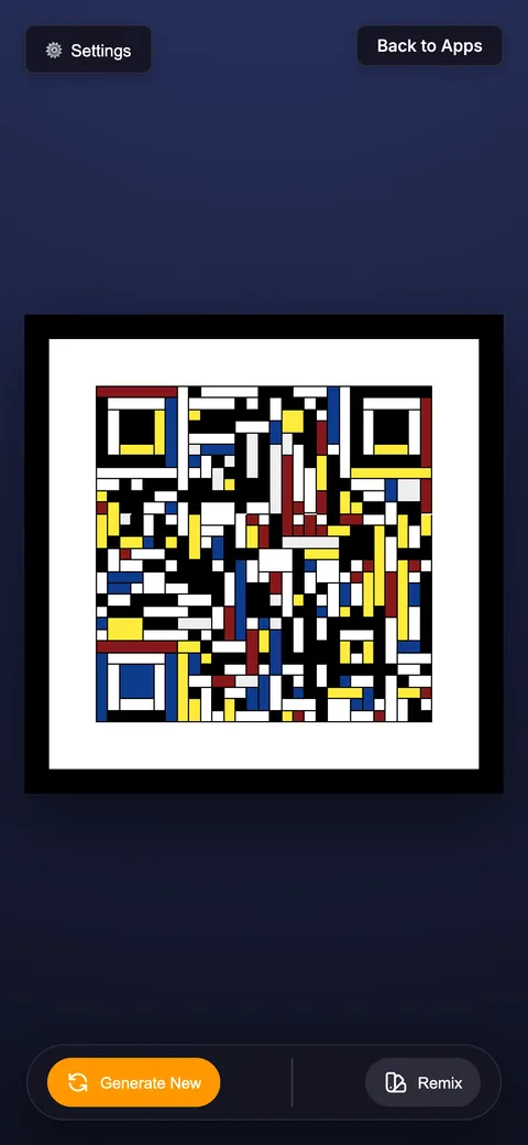 The QR art on a phone