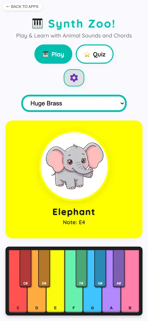 The E key pressed on a phone: a yellow panel with an elephant and Note E4