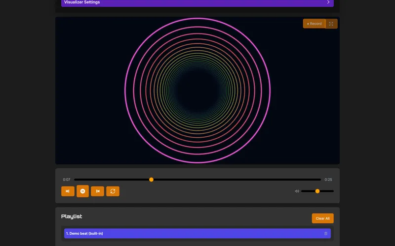 The 3D Tunnel style with the player and playlist