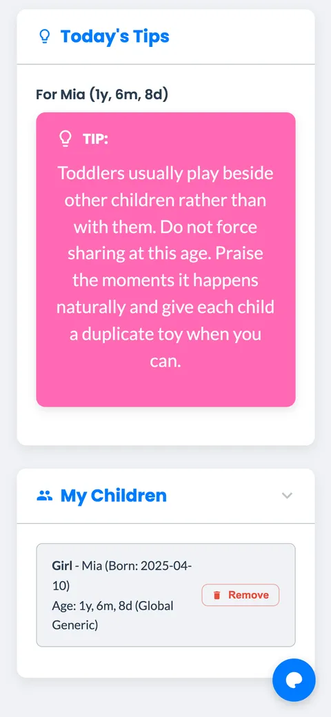 The first tip after adding a child