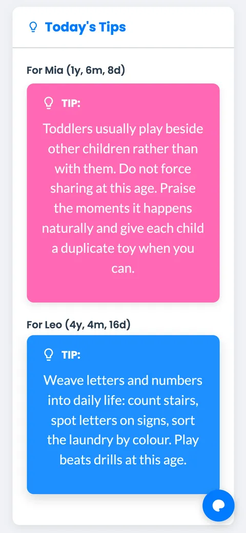 Two children’s tips on a phone