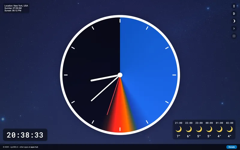 New York at 20:38 on a clear night